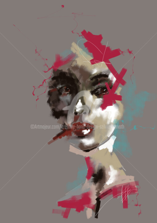 Malerei mit dem Titel "Glitch Beauty" von Creative Hand Design Szilvia Horváth, Original-Kunstwerk, Digitale Malerei