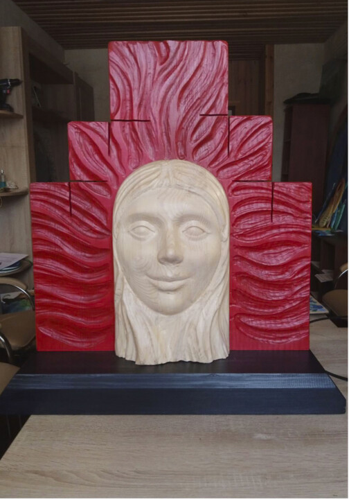 Sculpture intitulée "Алегорія кольору і…" par Vladyslav Kolomoiets, Œuvre d'art originale, Bois