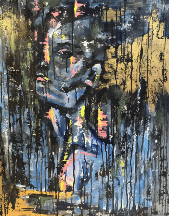 The face 绘画, 35.4x27.6 in