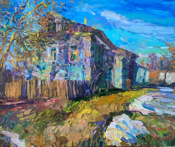 Чухолза. Солнечный вечер. 绘画, 19.7x23.6 in