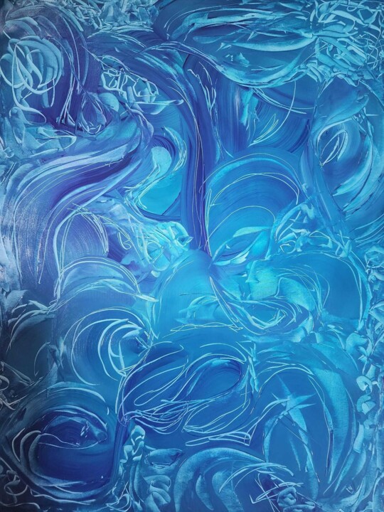 Painting titled ""ECLIPSED Nº IV" -…" by Sonia Jeronimo (Sónia J. Modern Art), Original Artwork, Acrylic