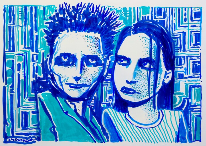 At the Miltoseum - Blue section : 2 Rysunek, 4,7x7,1 in