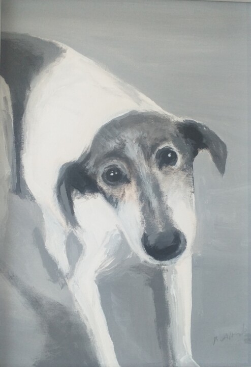 Street Dog 绘画, 13.8x9.8 in