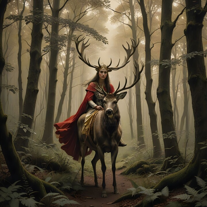 Le Cerf est un moyen de locomotion écologique 数字艺术