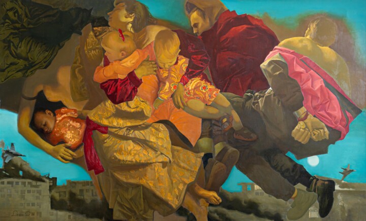 UKRAINIAN RENAISSANCE figurative art 绘画, 57.9x94.5 in