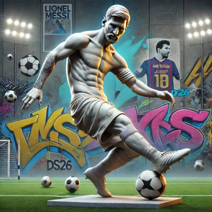 Lionel Messi : Le Maître du Jeu Éternel 绘画, 47.2x47.2 in