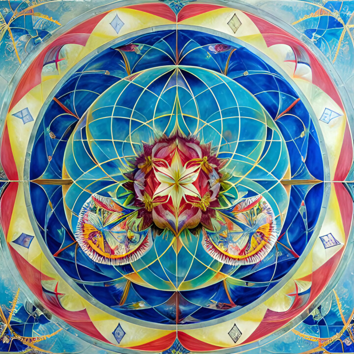 数字艺术 标题为“Colorful Majolica D…” 由Meahau, 原创艺术品, AI生成的图像