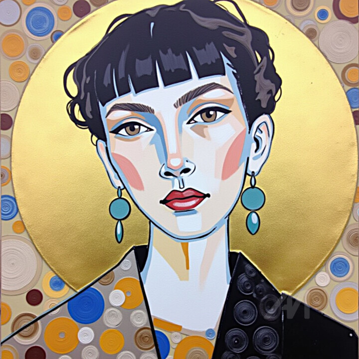 Arts numériques intitulée "35-Retrato de mujer" par Teresa Casas, Œuvre d'art originale, Image générée par l'IA