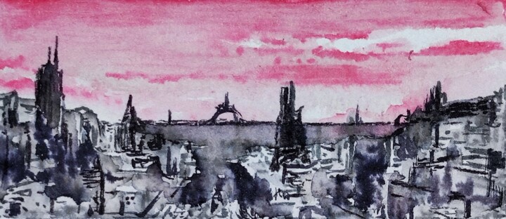 Painting titled "Lent" by Milto Sideris, Original Artwork, Watercolor