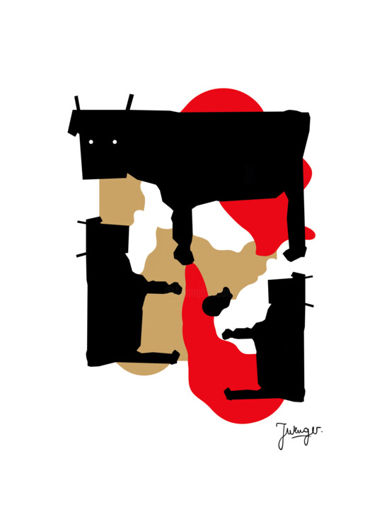 vaches stylisées en aplats 数字艺术