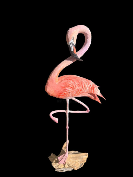 Victor, flamant rose 雕塑, 52x23.6 in