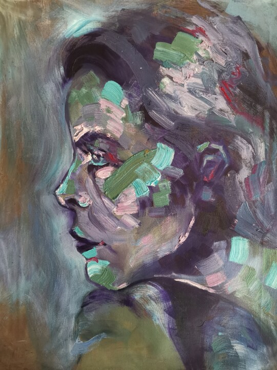 Painting titled "Portrait. Girl. Dyn…" by Allen Light, Original Artwork, Oil