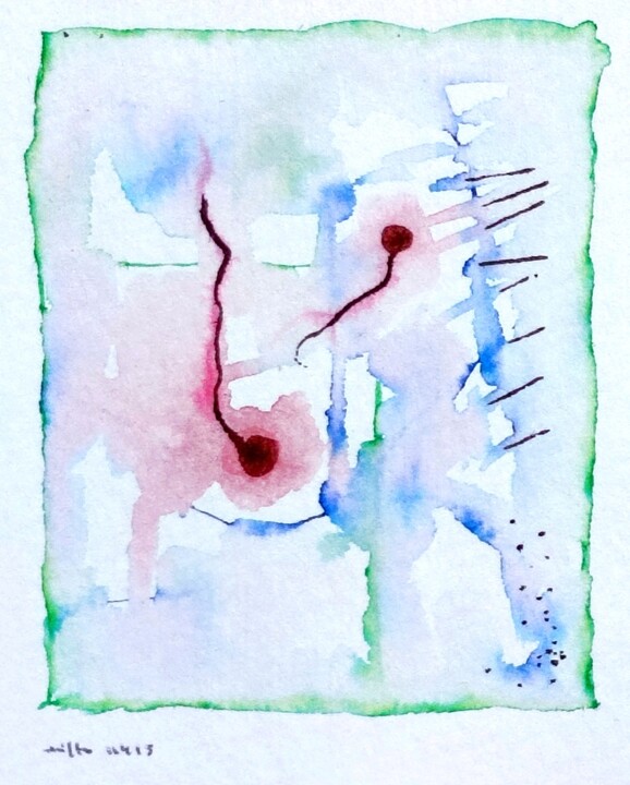 Two lost cells asking for directions 绘画, 3.2x2.4 in