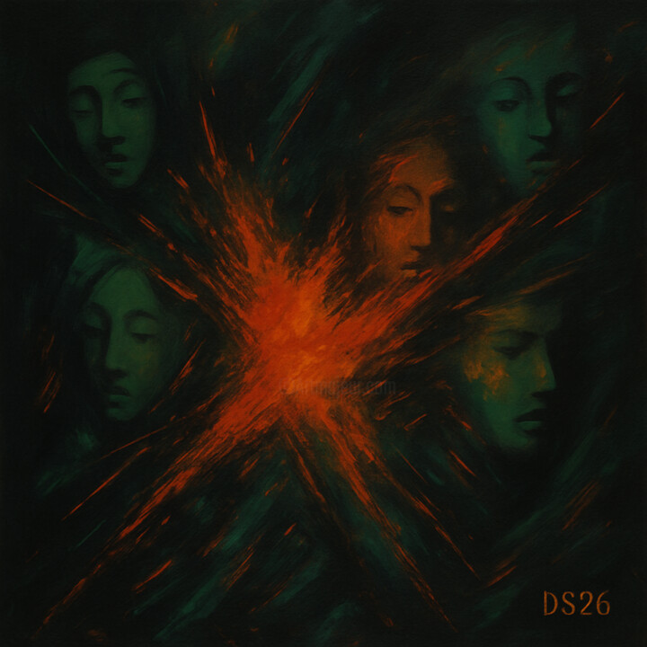 Les Veilleurs Tablo, 47,2x47,2 in