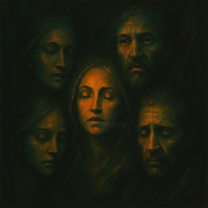 La Lumière des Absents 绘画, 47.2x47.2 in