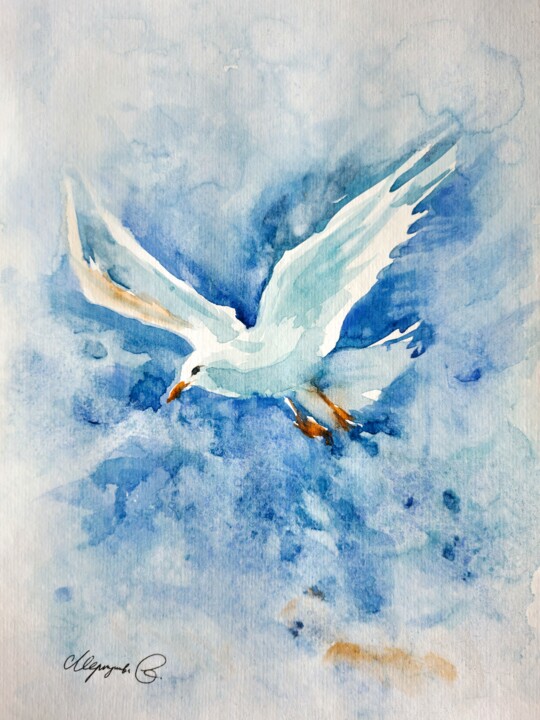 Над морем Painting, 11.7x8.3 in