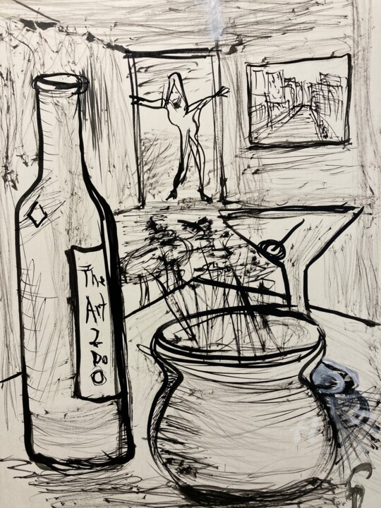 After a night on the Town. 绘画, 18x14 in