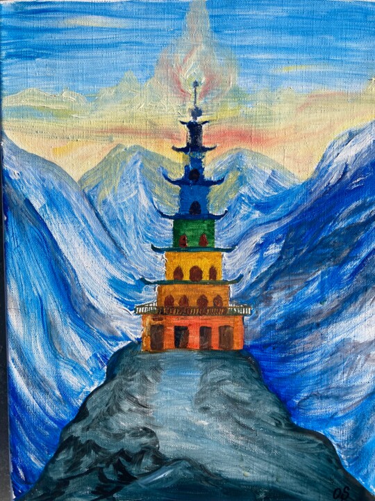 «Shambala is close» 绘画, 15.8x11.8 in