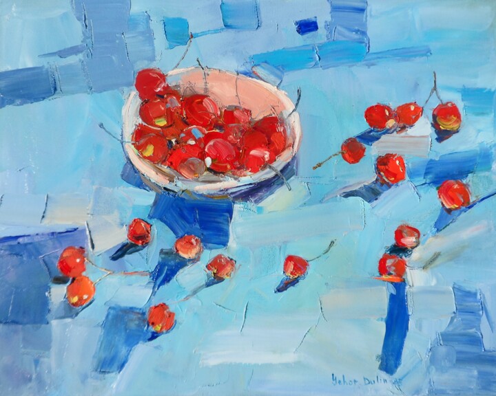 "Cherries " 绘画, 15.7x19.7 in