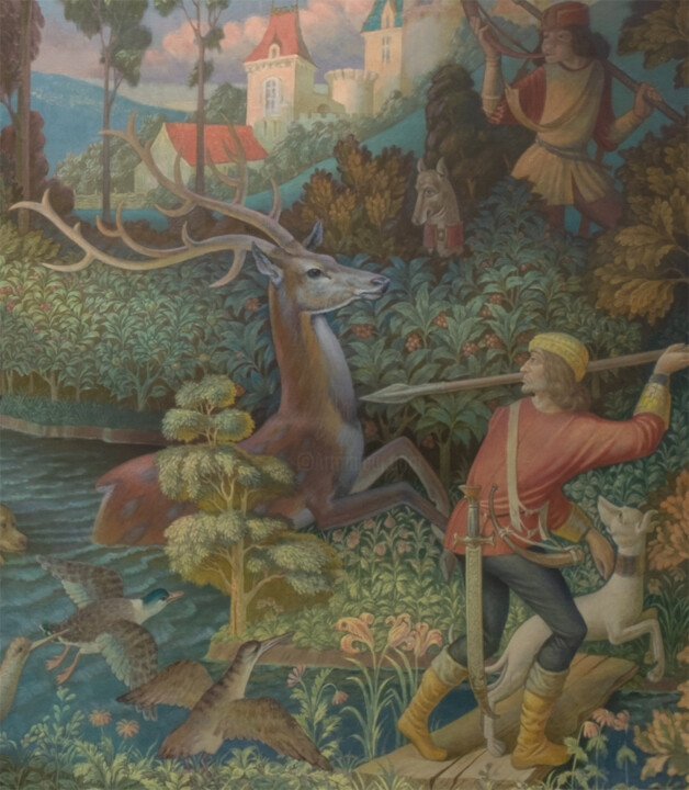 В ПОИСКАХ ЕДИНОРОГА (фрагмент картины) Tablo, 49,2x98,4 in