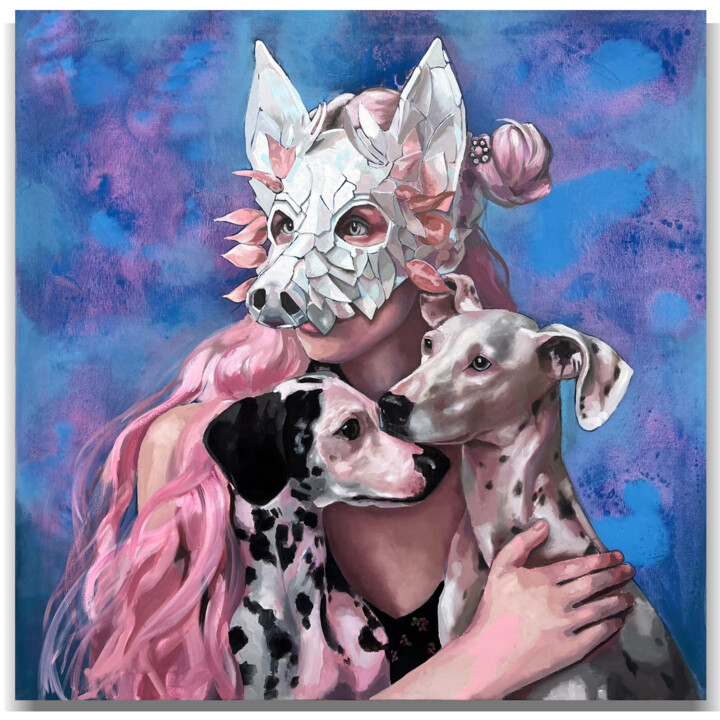 TRES PERRAS 绘画, 39.4x39.4 in