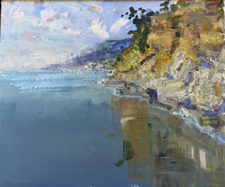 Painting titled "The edge of the wor…" by Georgy B, Original Artwork, Acrylic Mounted on Wood Stretcher frame