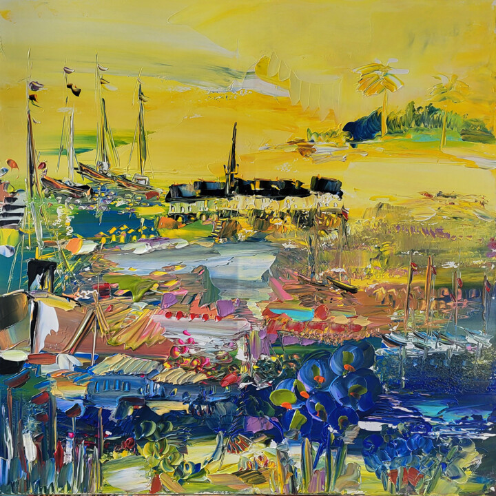 Peinture intitulée "Tous les paradis, t…" par Muriel Cayet, Œuvre d'art originale, Acrylique Monté sur Châssis en bois