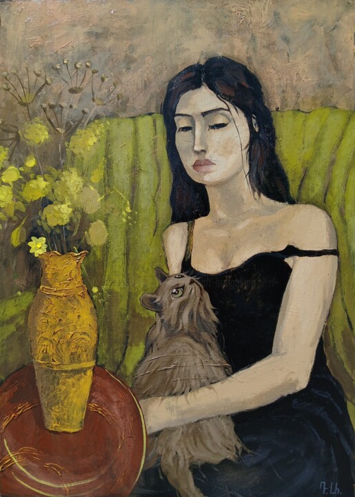 Her Quiet Companion 绘画, 27.6x19.7 in