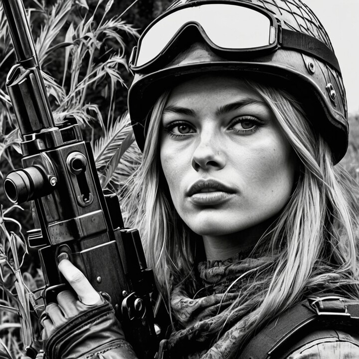Ukrainian girl - a warrior and defender of her country 数字艺术