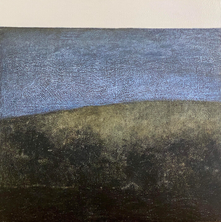 Painting titled "Montagne11" by Clara Ramirez Katz, Original Artwork, Oil Mounted on Wood Stretcher frame