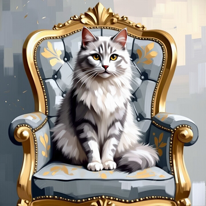 07-Gato en el sillón 数字艺术