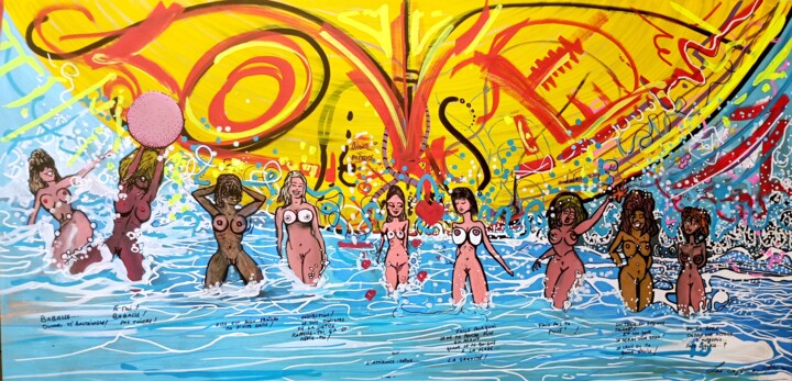 Les copines 绘画, 15.8x31.5 in