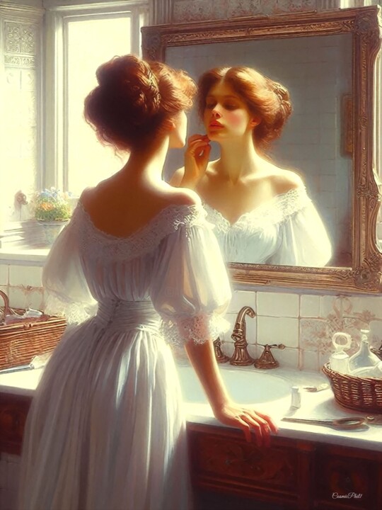 Arts numériques intitulée "Reflet d'une Autre…" par Cosmicphil1, Œuvre d'art originale, Peinture numérique