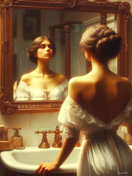 Arts numériques intitulée "Reflet d'une Autre…" par Cosmicphil1, Œuvre d'art originale, Peinture numérique