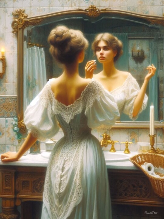 Arts numériques intitulée "Reflet d'une Autre…" par Cosmicphil1, Œuvre d'art originale, Peinture numérique