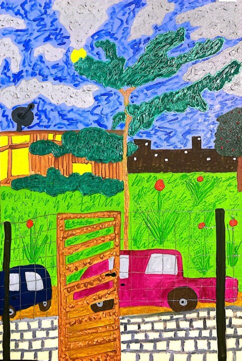 Painting titled "Sunset in a friendl…" by Fábio Rotilli, Original Artwork, Acrylic
