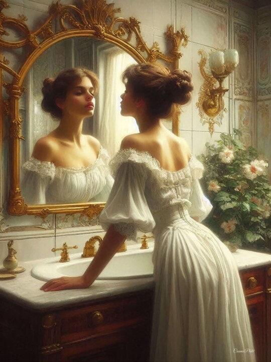 Arts numériques intitulée "Reflet d'une Autre…" par Cosmicphil1, Œuvre d'art originale, Peinture numérique