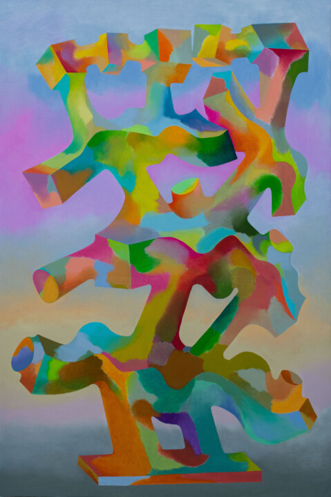 Painting titled "Rivers of the time" by Ivan Stoyanov, Original Artwork, Oil