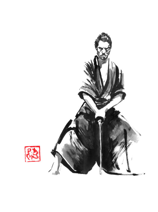 ready en garde samurai Desenho, 15,8x11,8 in