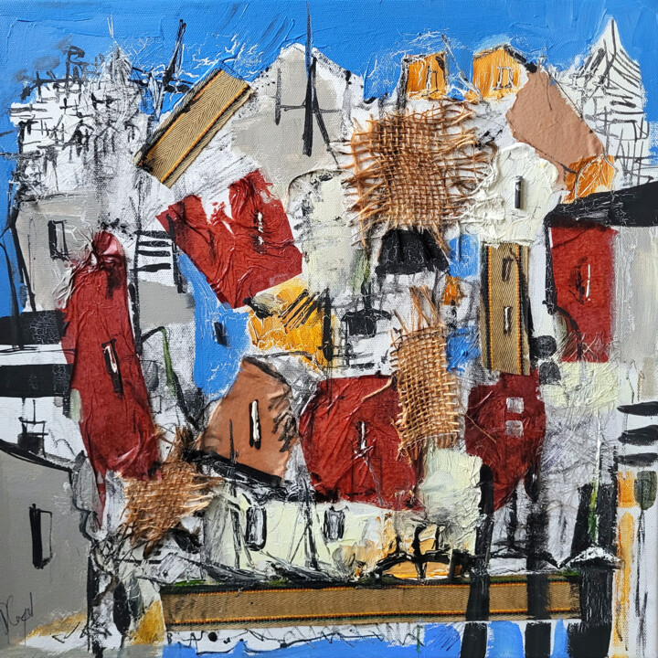 Peinture intitulée "Sur une toile au te…" par Muriel Cayet, Œuvre d'art originale, Acrylique Monté sur Châssis en bois