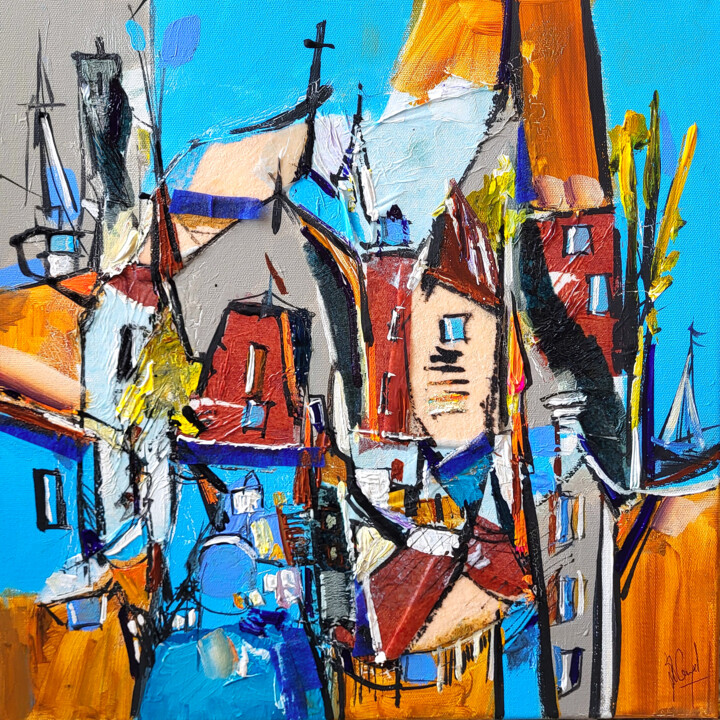 Peinture intitulée "Paysage de reconnai…" par Muriel Cayet, Œuvre d'art originale, Acrylique Monté sur Châssis en bois