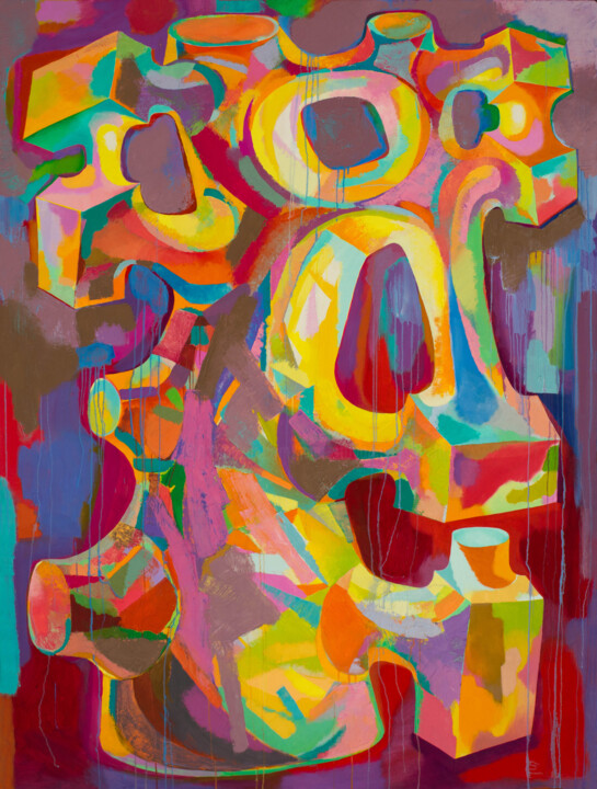 Painting titled "Between two millenn…" by Ivan Stoyanov, Original Artwork, Oil