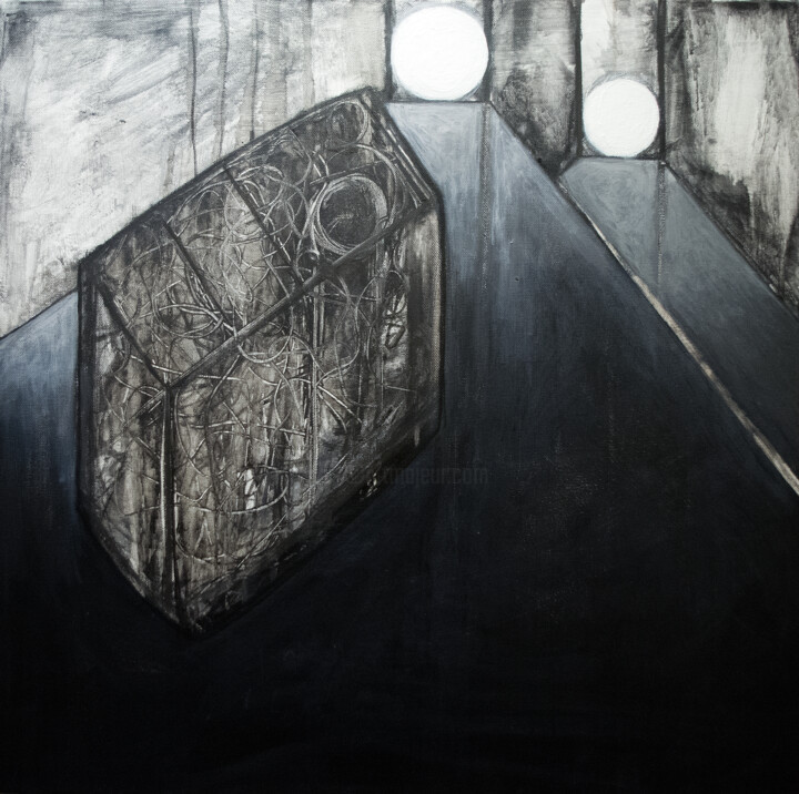 Painting titled "Subconscious space 1" by Simi Gatenio, Original Artwork, Acrylic