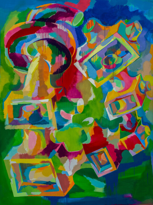 Painting titled "Architecture of the…" by Ivan Stoyanov, Original Artwork, Oil