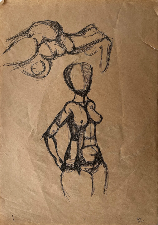 1T$: / Naked - {$M} 图画, 16.5x11.4 in