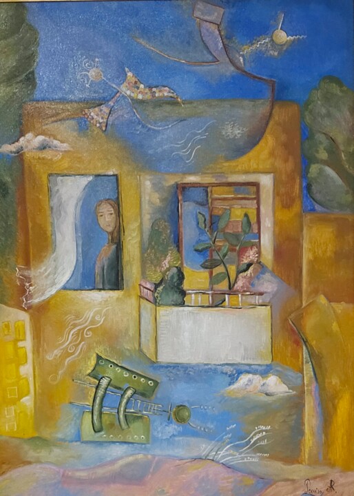 Across the Street 绘画, 31.5x23.6 in