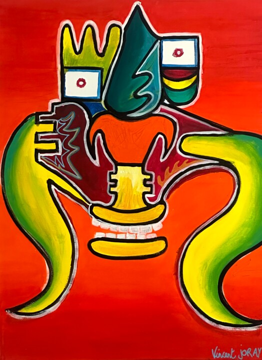 Visage gluant 绘画, 31.5x23.6 in