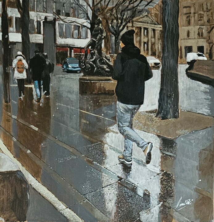 Cassidy Statue, Manchester 绘画, 20.1x19.9 in