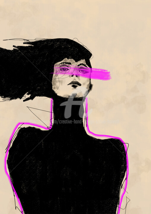 Malerei mit dem Titel "Loud in the Dark" von Creative Hand Design Szilvia Horváth, Original-Kunstwerk, Digitale Malerei