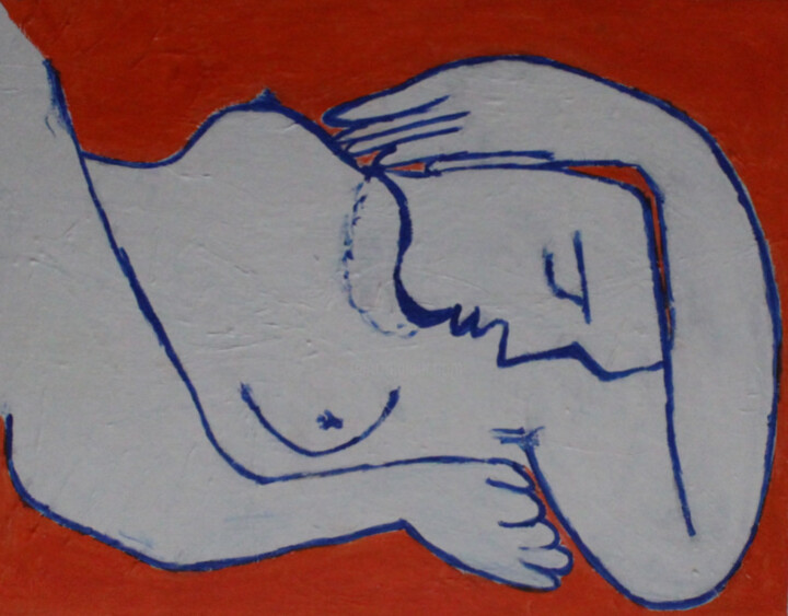 Femme endormie 绘画, 21.7x17.7 in